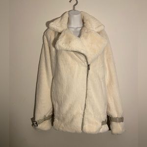 Ralph Lauren white faux for coat